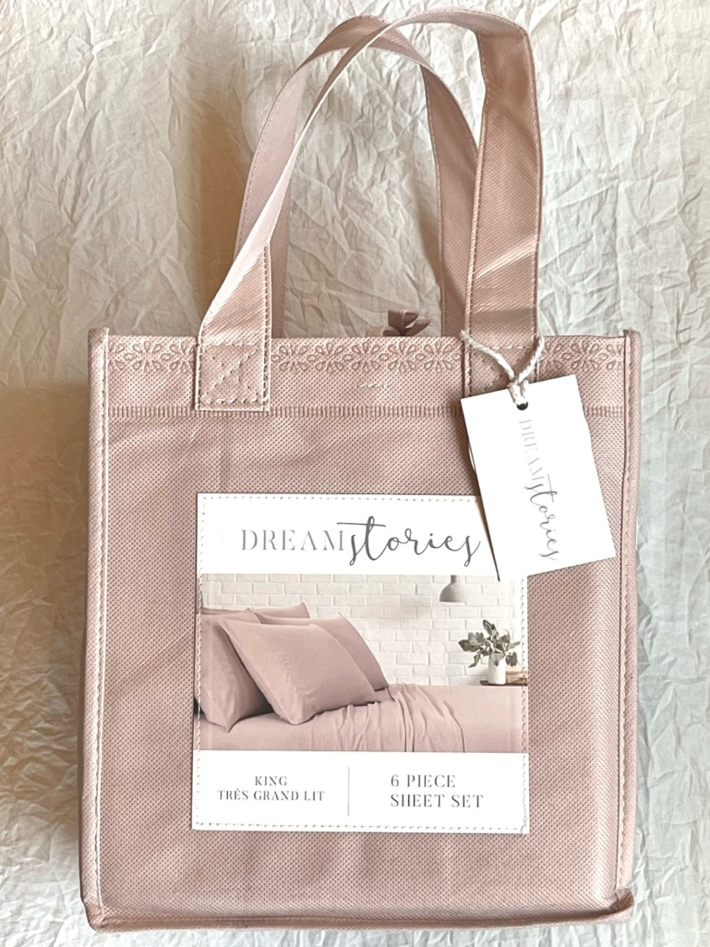 💕NWT King - Dream Stories - Pink Peony 6-Piece Sheet Set - Soft Cotton Feel